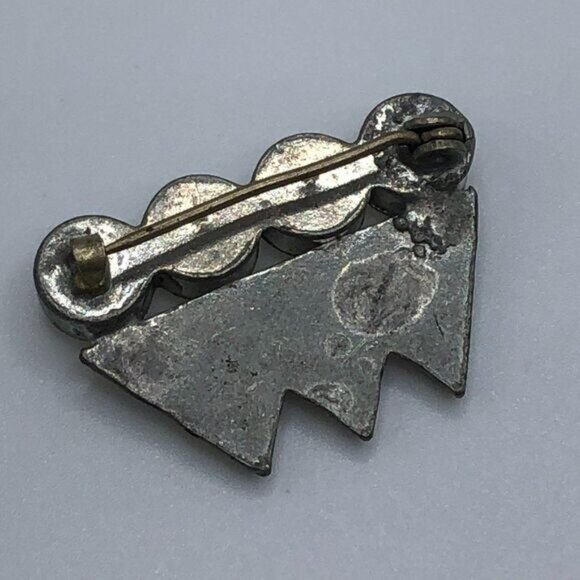 Vintage Antique Art Deco Small Silver and Rhinestone Brooch - Picture 4 of 5